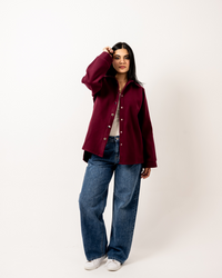 Burgundy Wool Overshirt