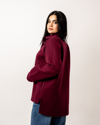 Burgundy Wool Overshirt