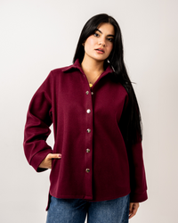 Burgundy Wool Overshirt