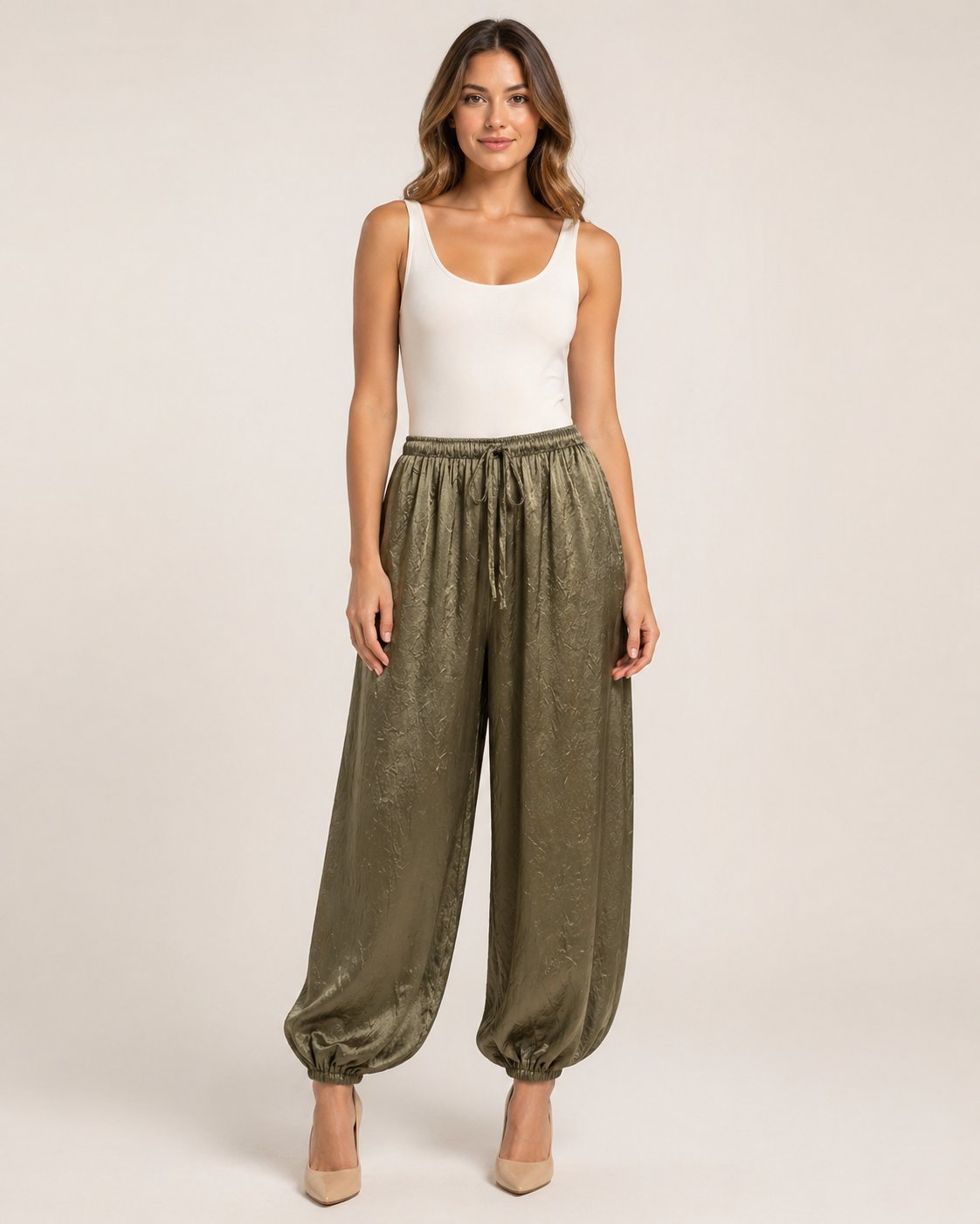 Olive Balloon Pants