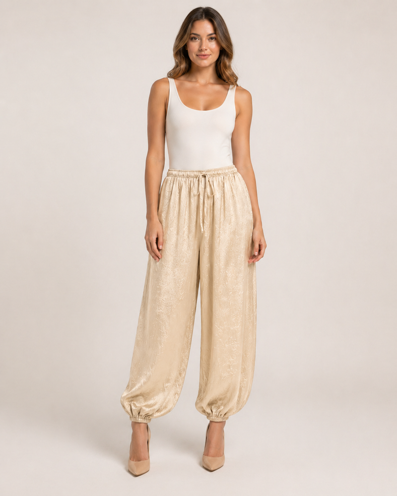 Beige Balloon Pants