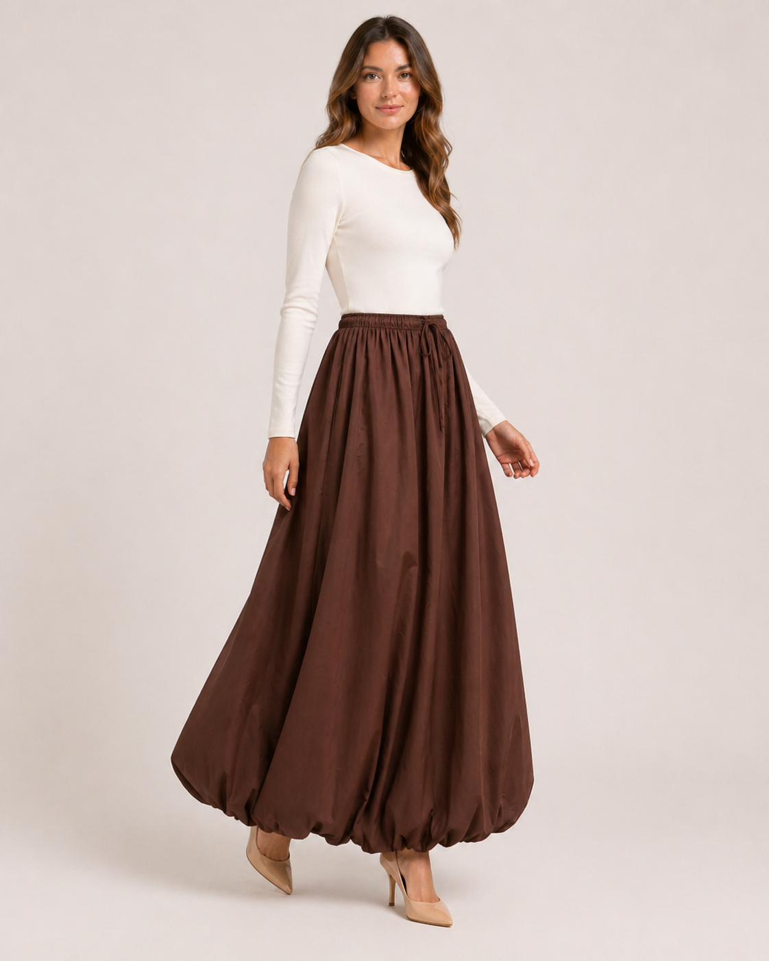 Brown Balloon Skirt
