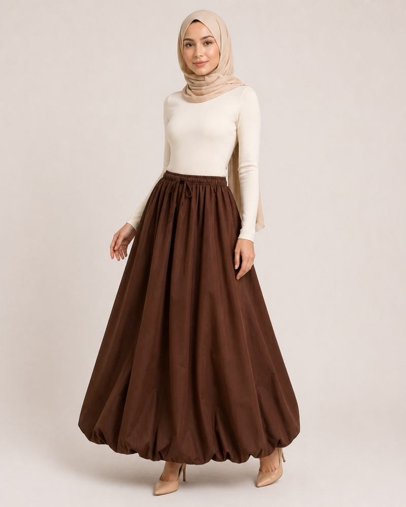 Brown Balloon Skirt