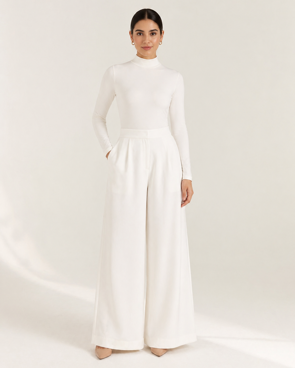 White Wide Leg Pants
