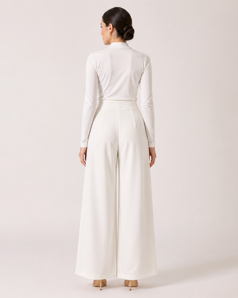White Wide Leg Pants