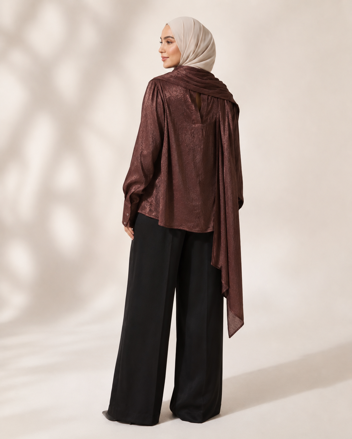 Maroon Scarf Blouse