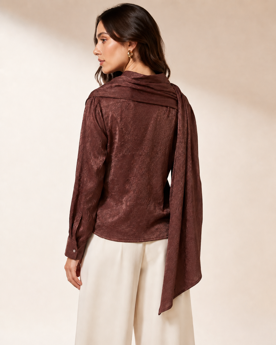 Maroon Scarf Blouse