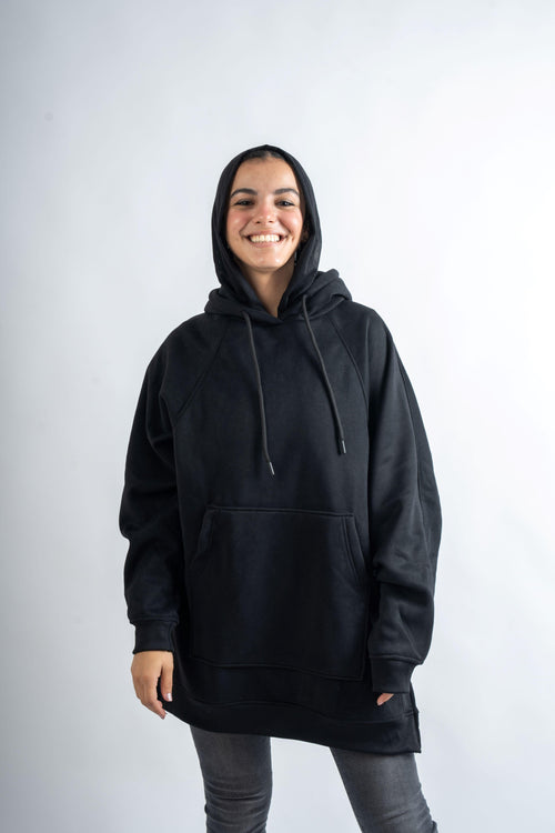 Black Long Hoodie - Yeilda