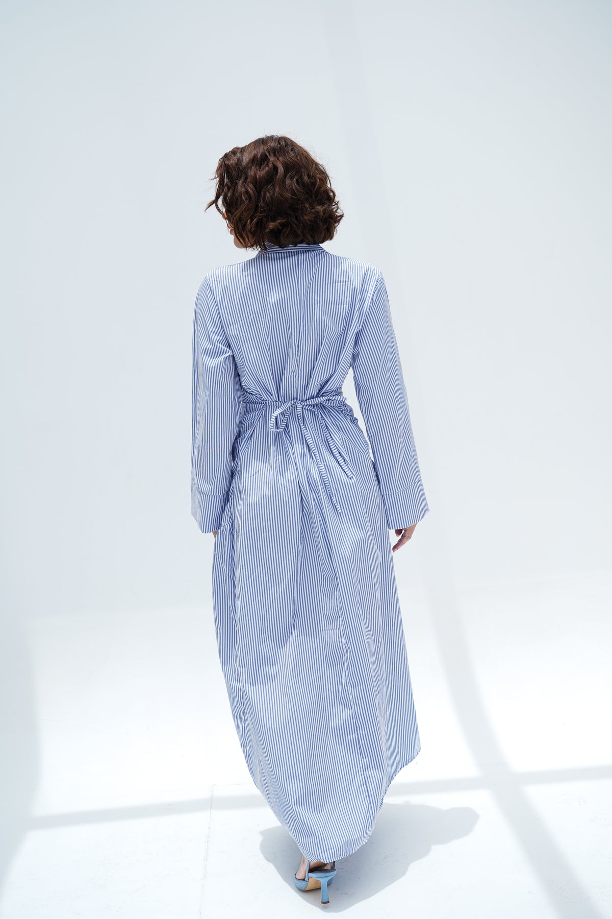 Blue Stripes Shirt Dress