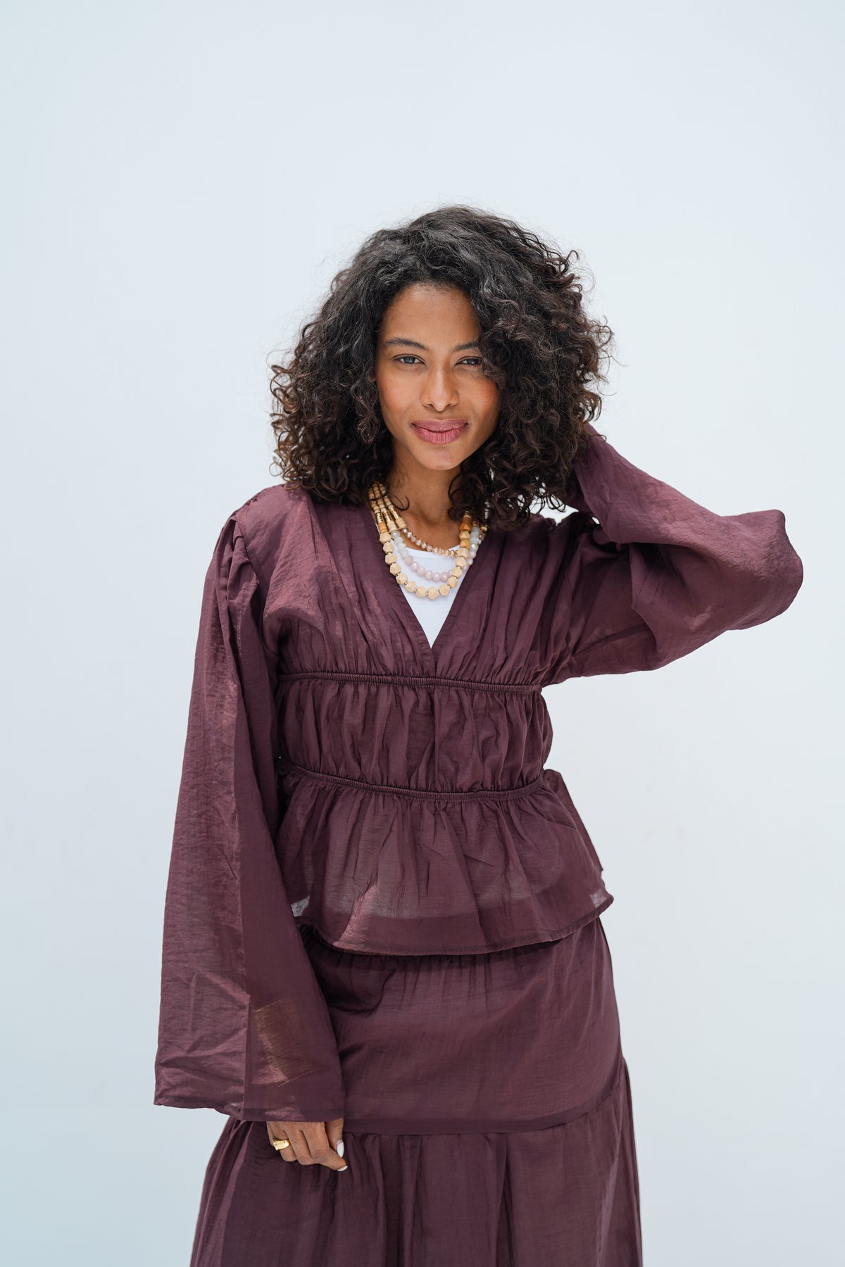 Burgundy Flowy Set – Yeilda