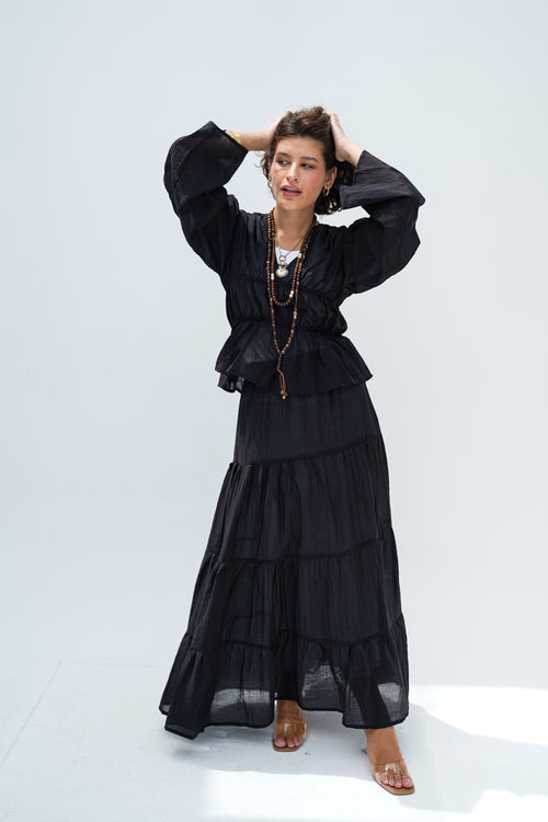 Black Flowy Set