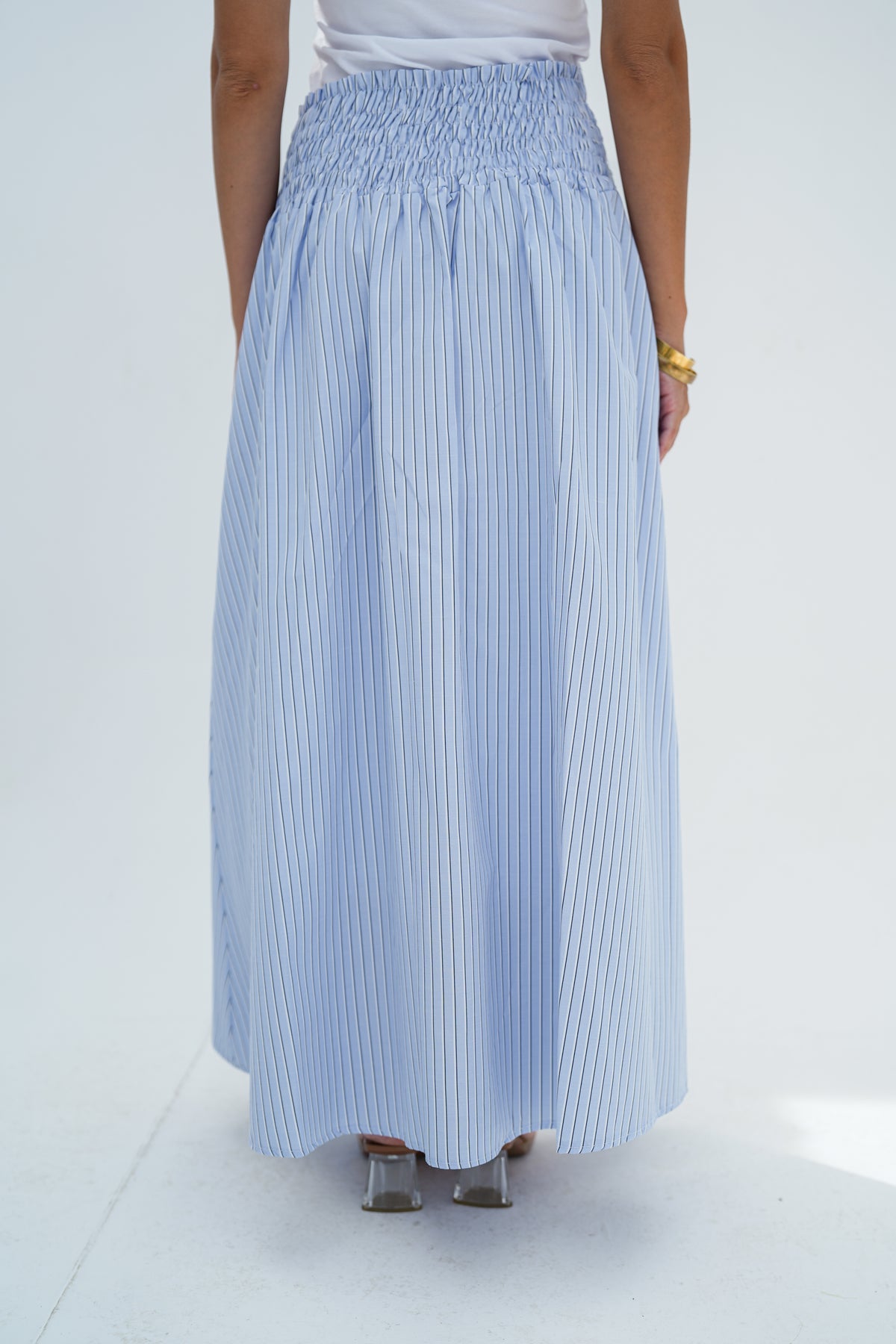 Baby Blue Stripes Wrap Skirt