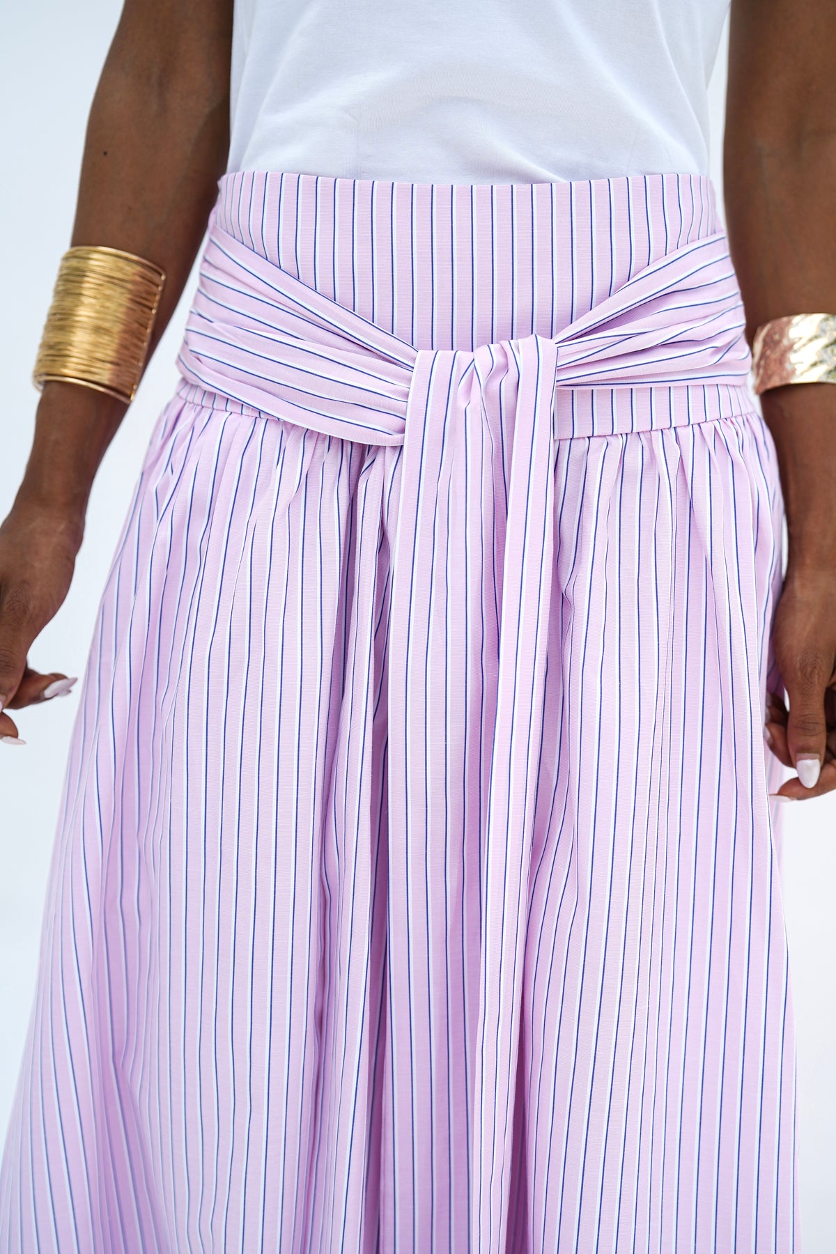 Pink Stripes Wrap Skirt