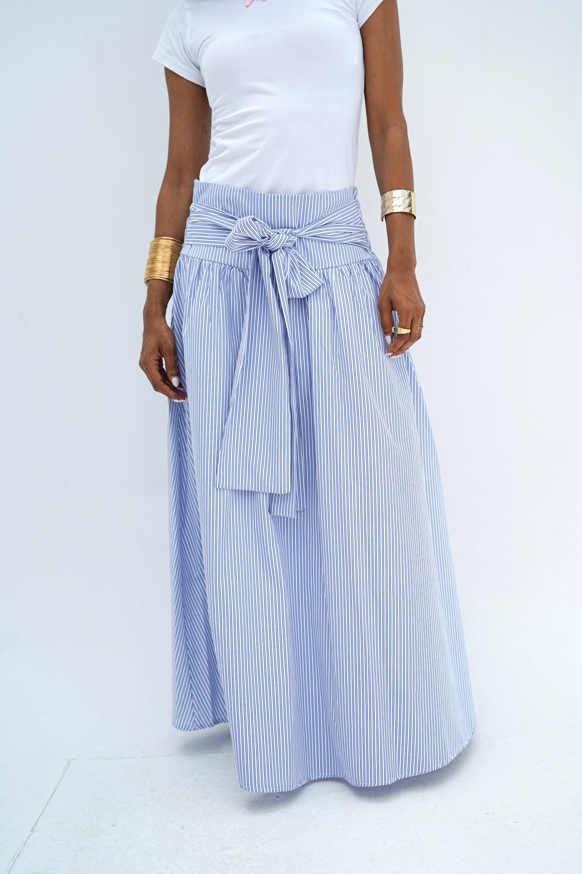 Blue Stripes Wrap Skirt