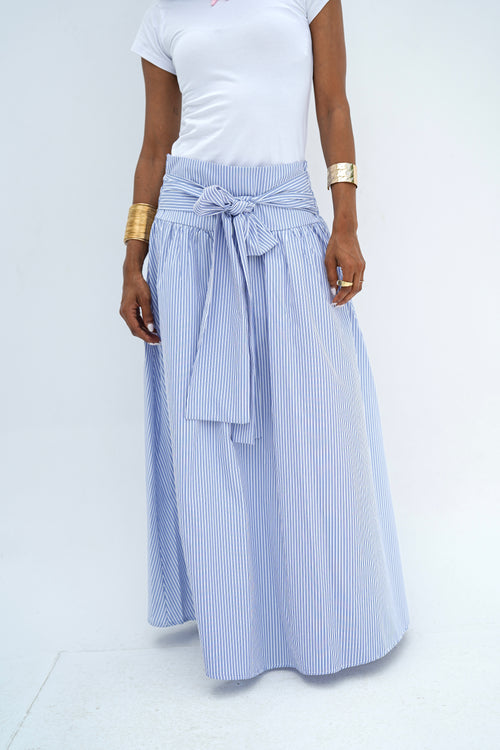 Blue Stripes Wrap Skirt