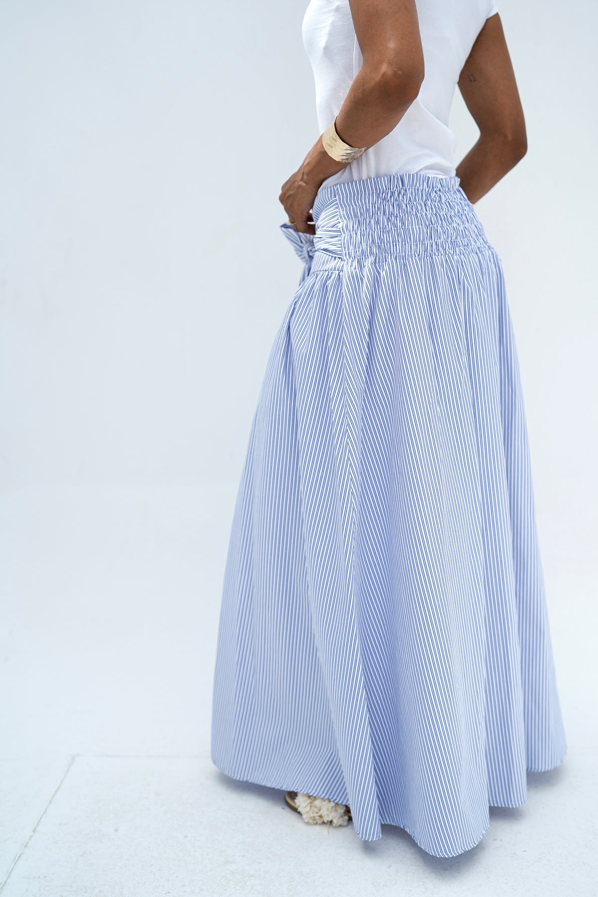 Blue Stripes Wrap Skirt
