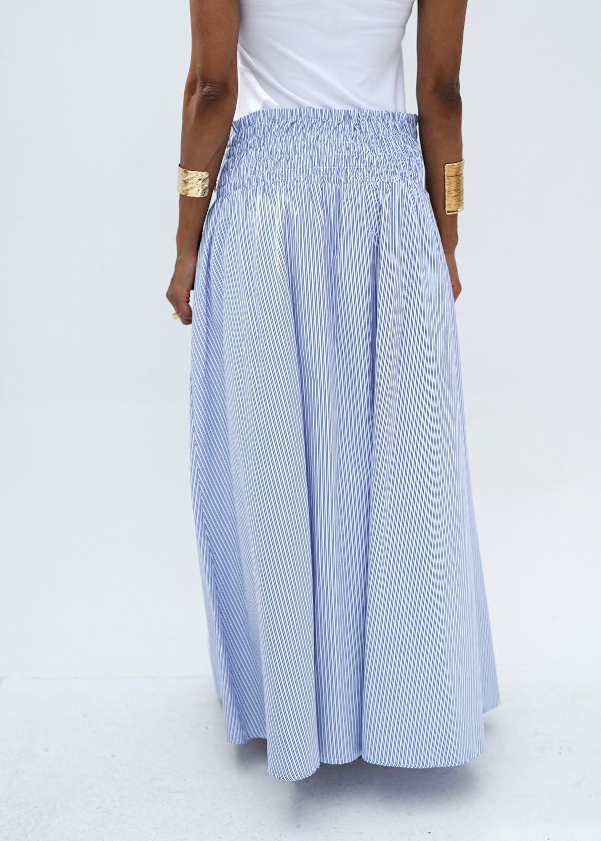 Blue Stripes Wrap Skirt
