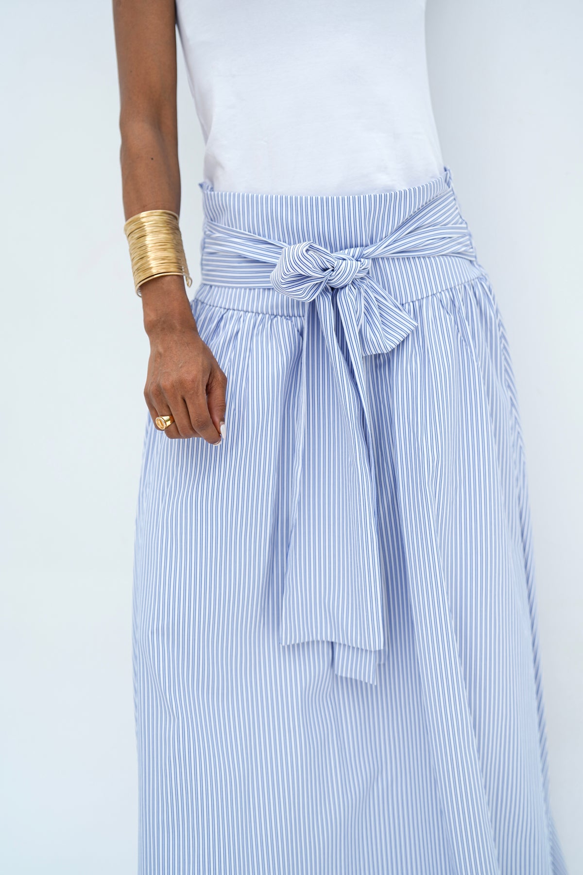 Blue Stripes Wrap Skirt