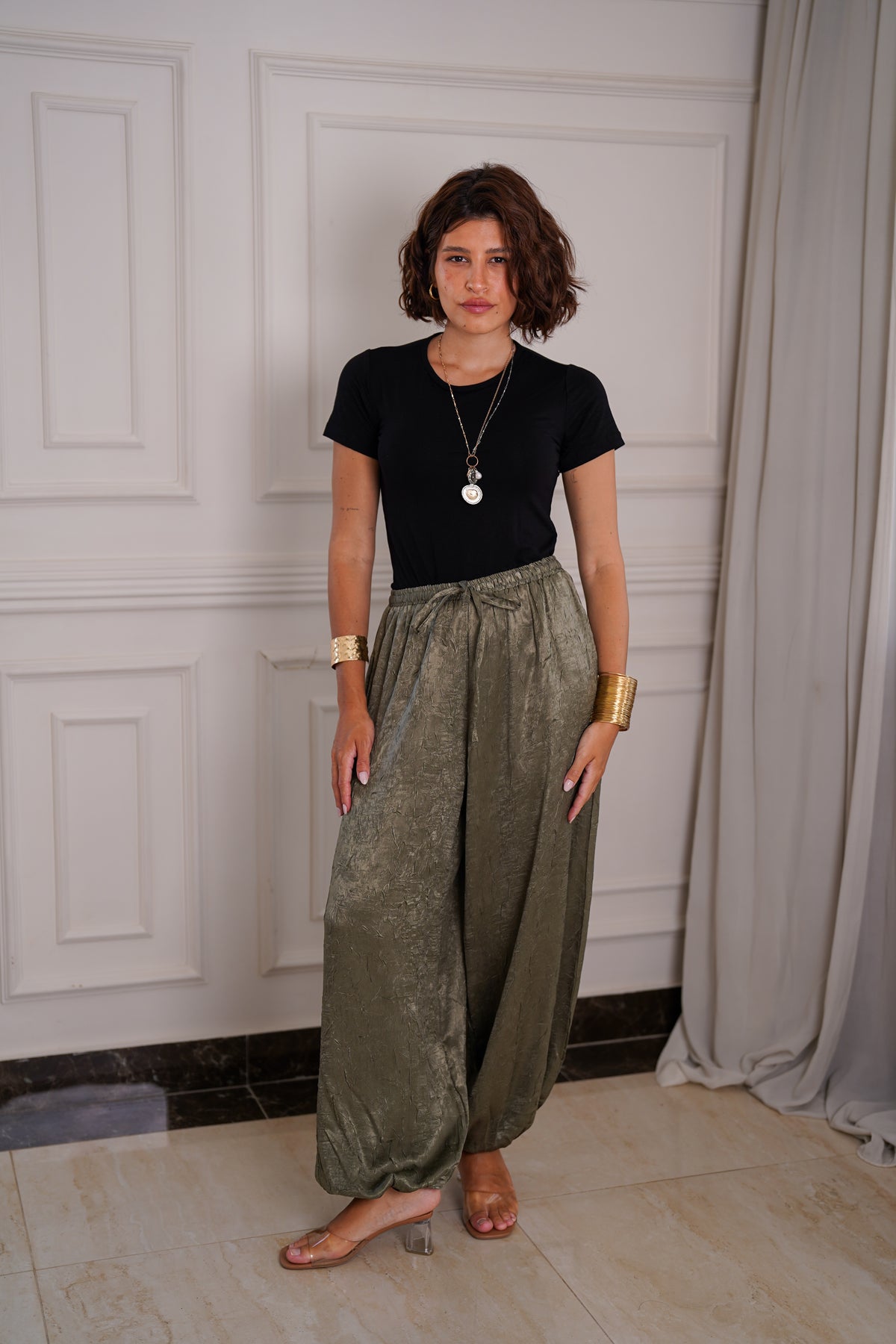 Olive Balloon Pants