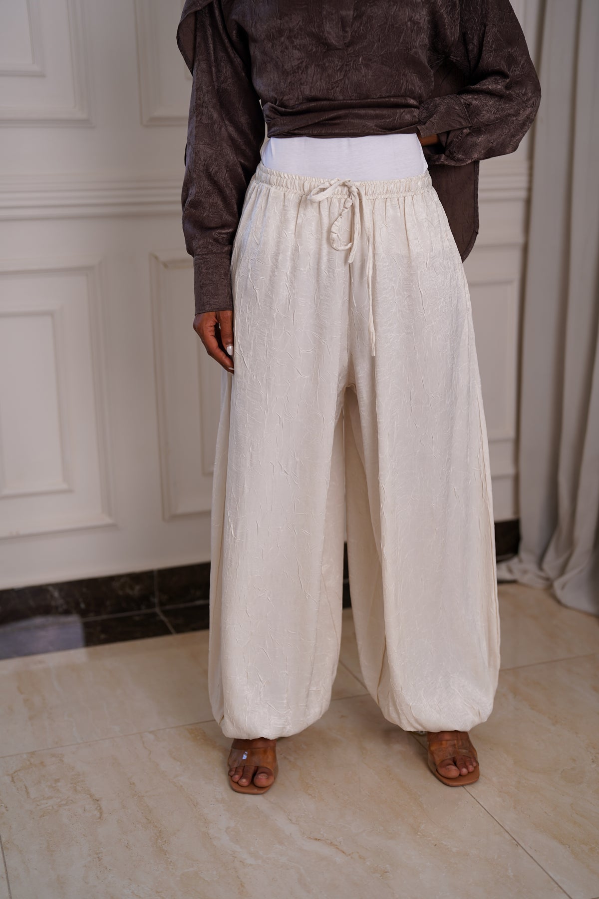 Beige Balloon Pants
