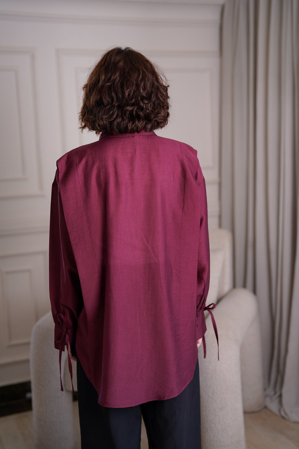 Burgundy Linen Shirt