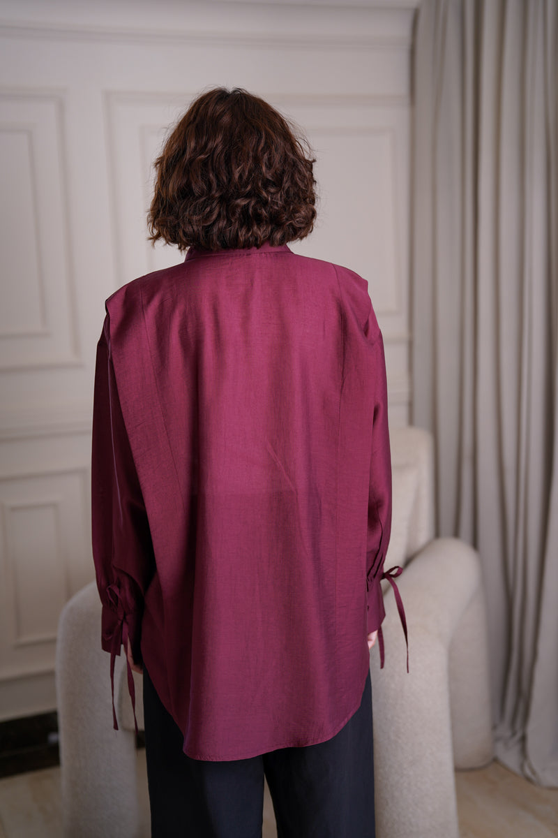 Burgundy Linen Shirt