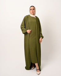 Olive Opal Oasis 2-Pieces Abaya Dress Set