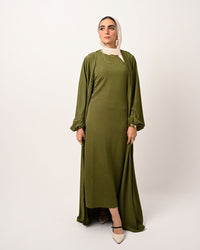 Olive Opal Oasis 2-Pieces Abaya Dress Set