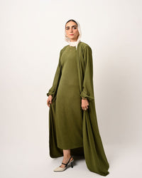 Olive Opal Oasis 2-Pieces Abaya Dress Set