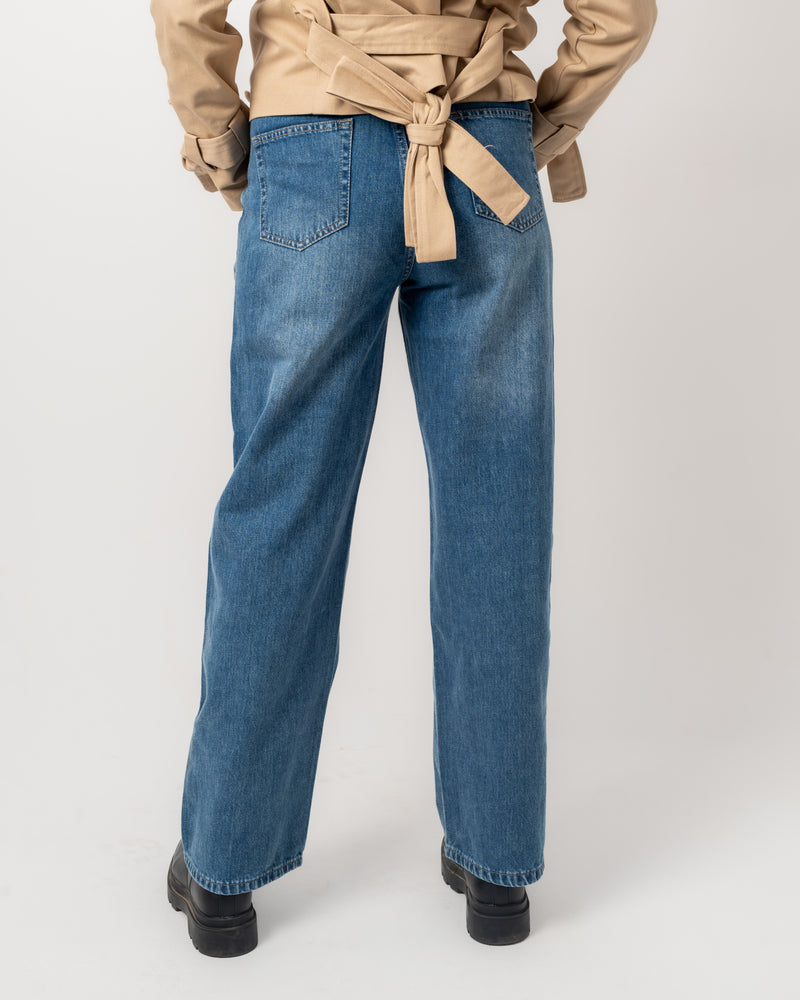 Wide Leg Blue Jeans