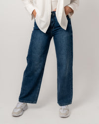 Wide Leg Navy Blue Jeans