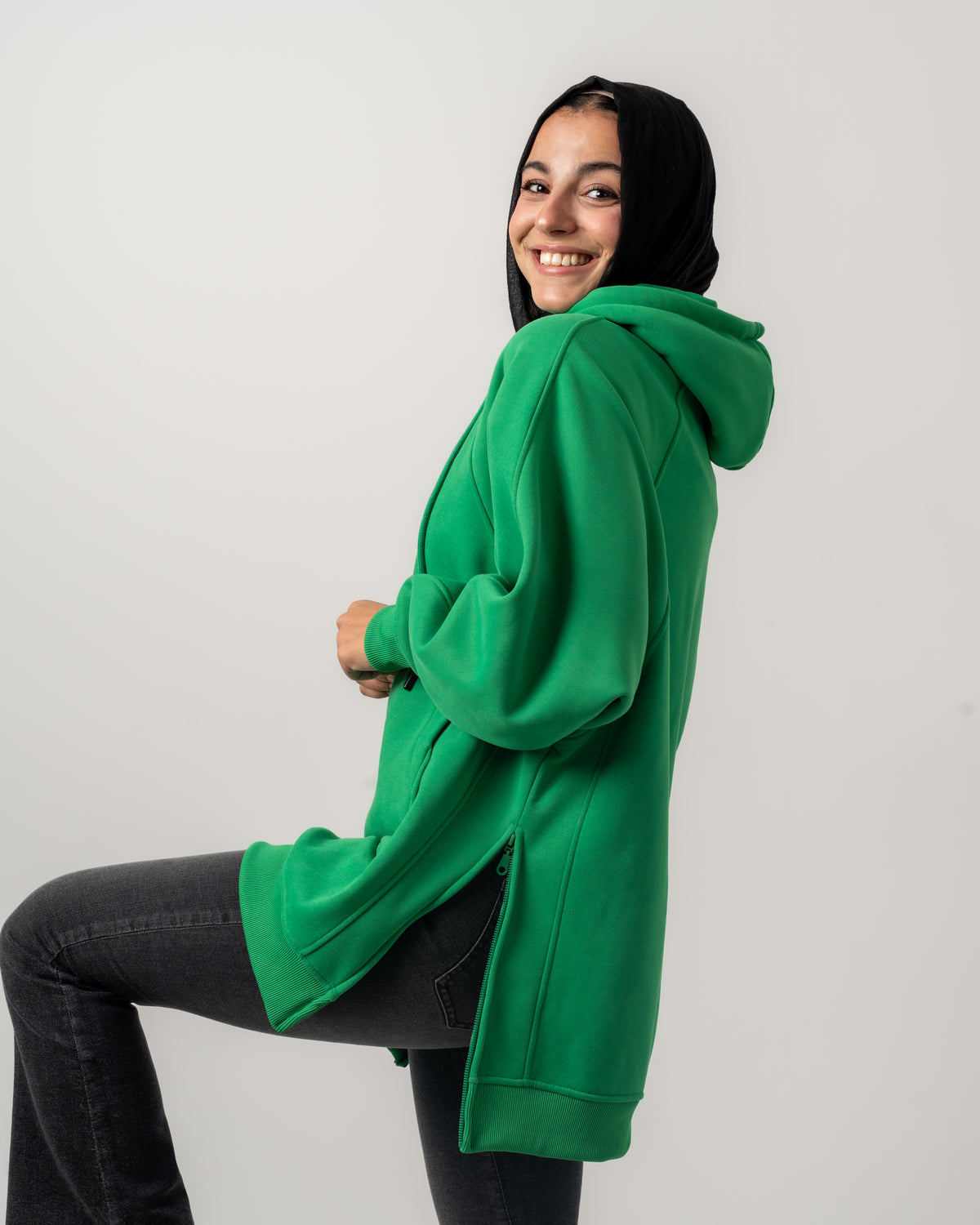 Green Long Hoodie