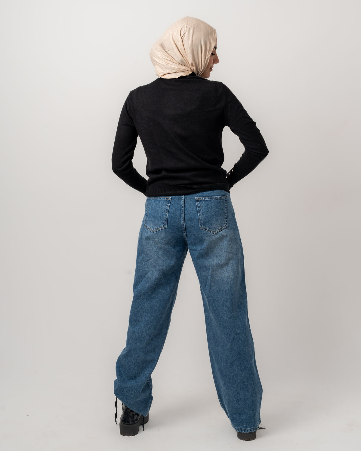 Wide Leg Blue Jeans