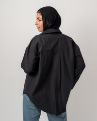 Essential Poplin Black Shirt