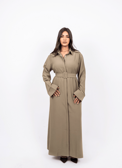 Ghazal Olive Shirt Dress