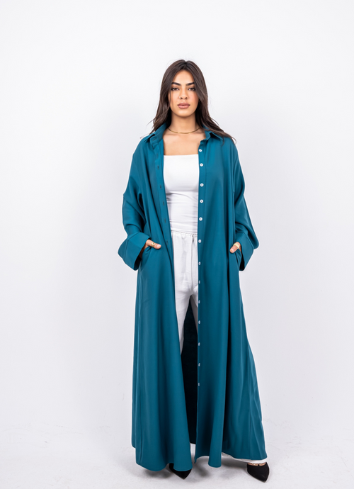 Ghazal Teal Shirt Dress