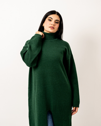 Green Long Knitted Sweater