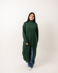 Green Long Knitted Sweater