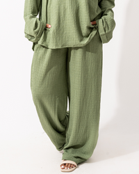 Olive Flowy Pants