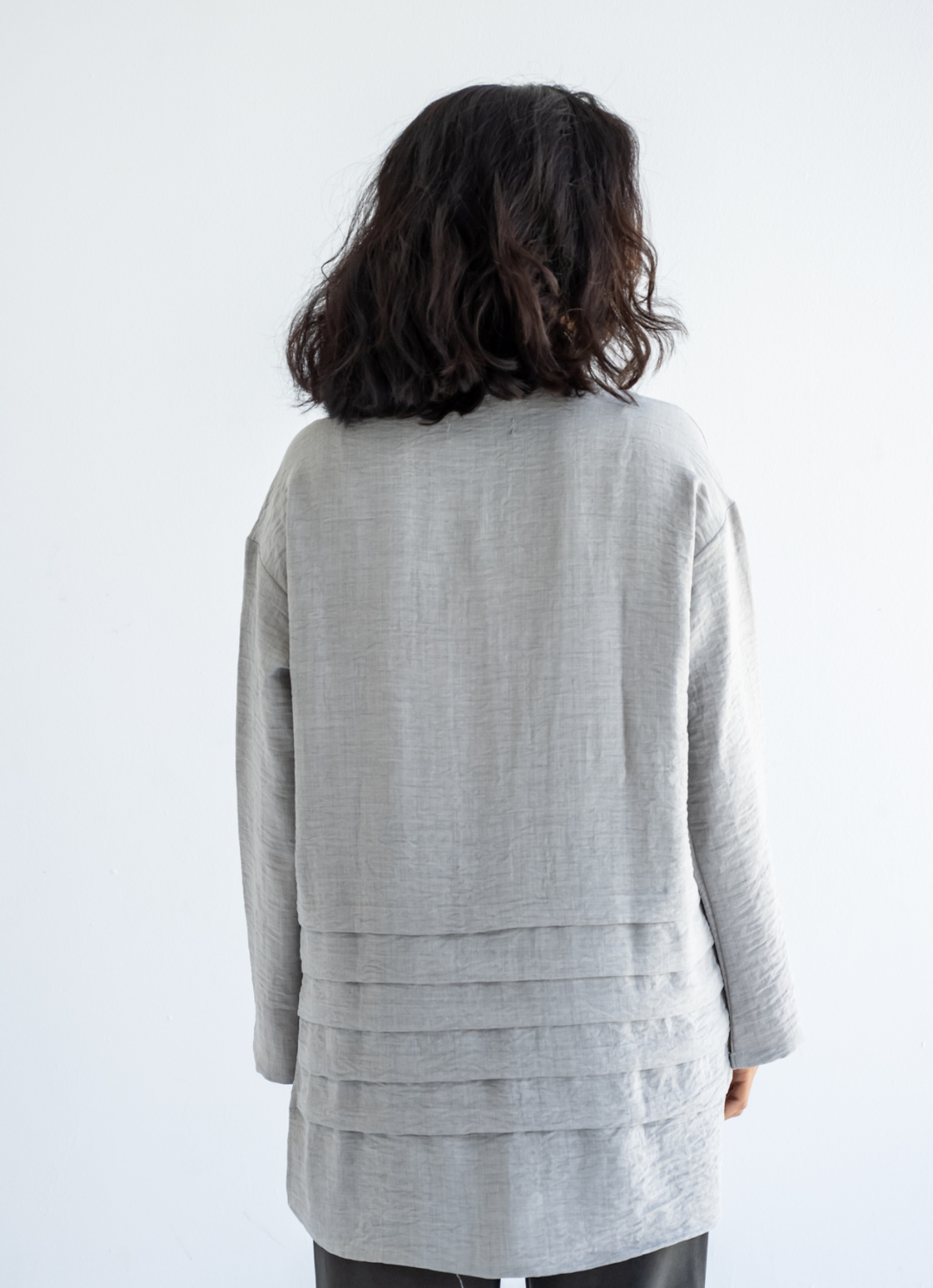 Grey Waves Linen Shirt