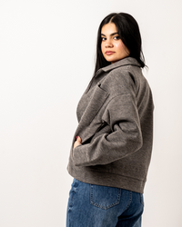 Grey Cropped Wool Jacket