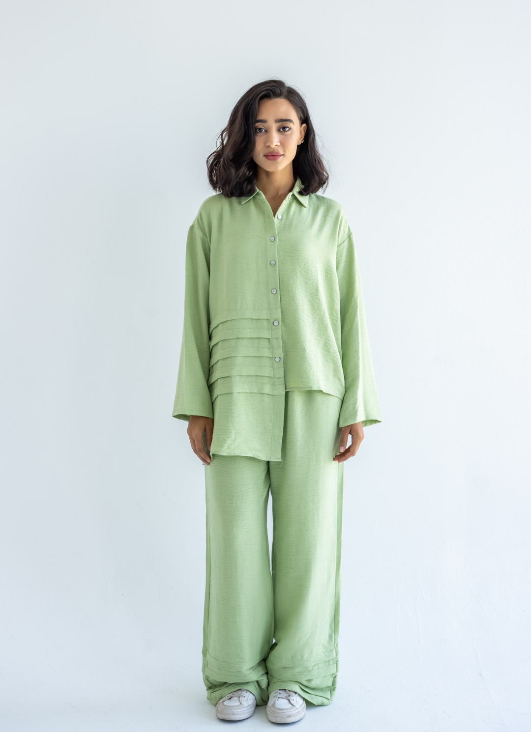 Mint Waves Linen Shirt