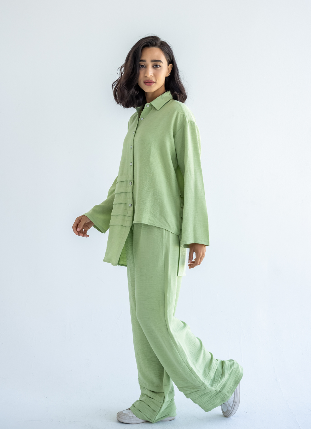 Mint Waves Linen Shirt