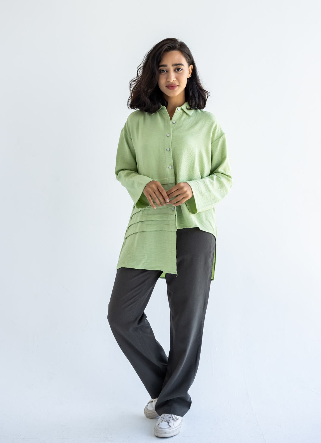 Mint Waves Linen Shirt
