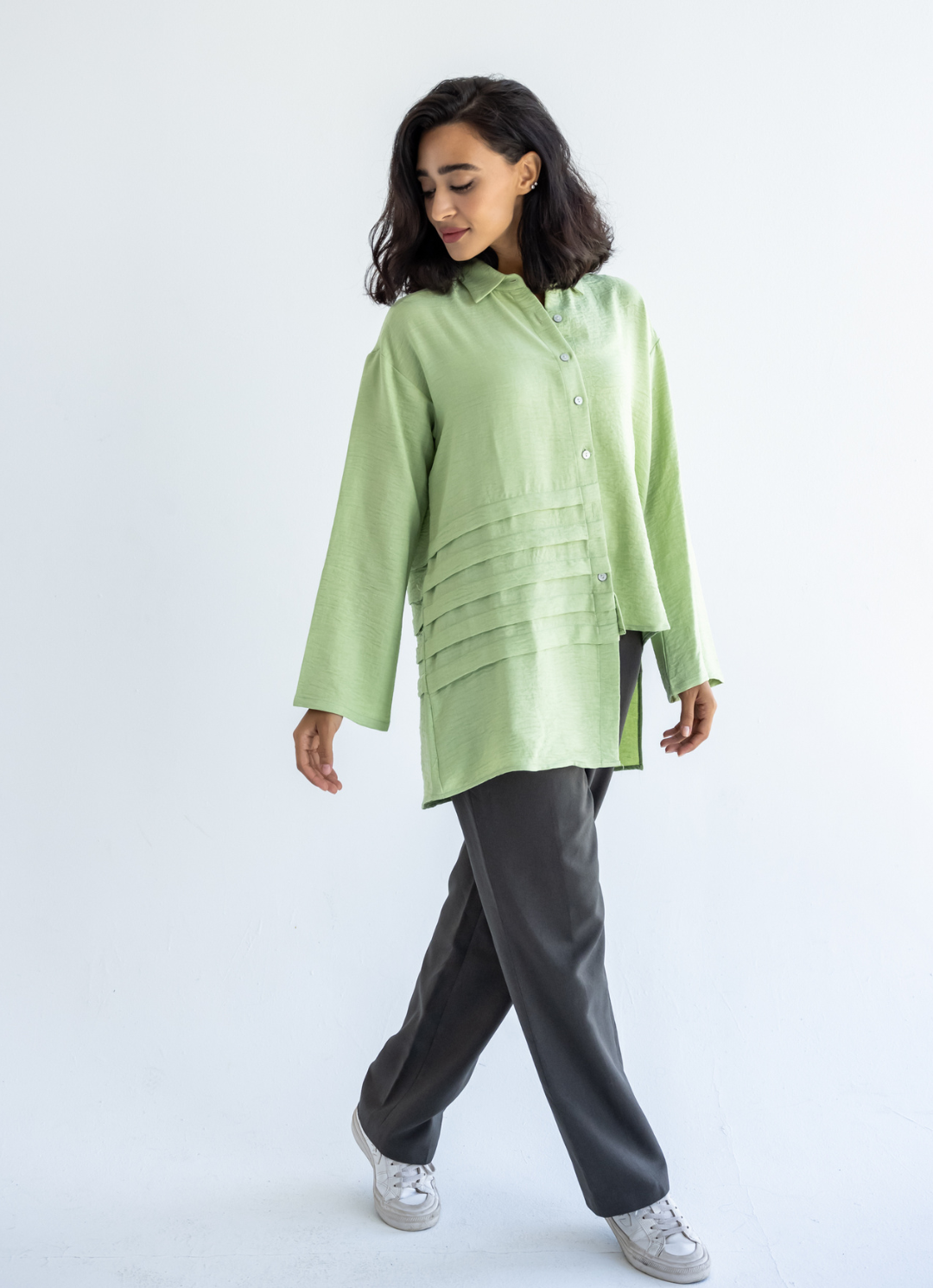 Mint Waves Linen Shirt