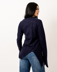 Navy Blue Basic Cashmere Top