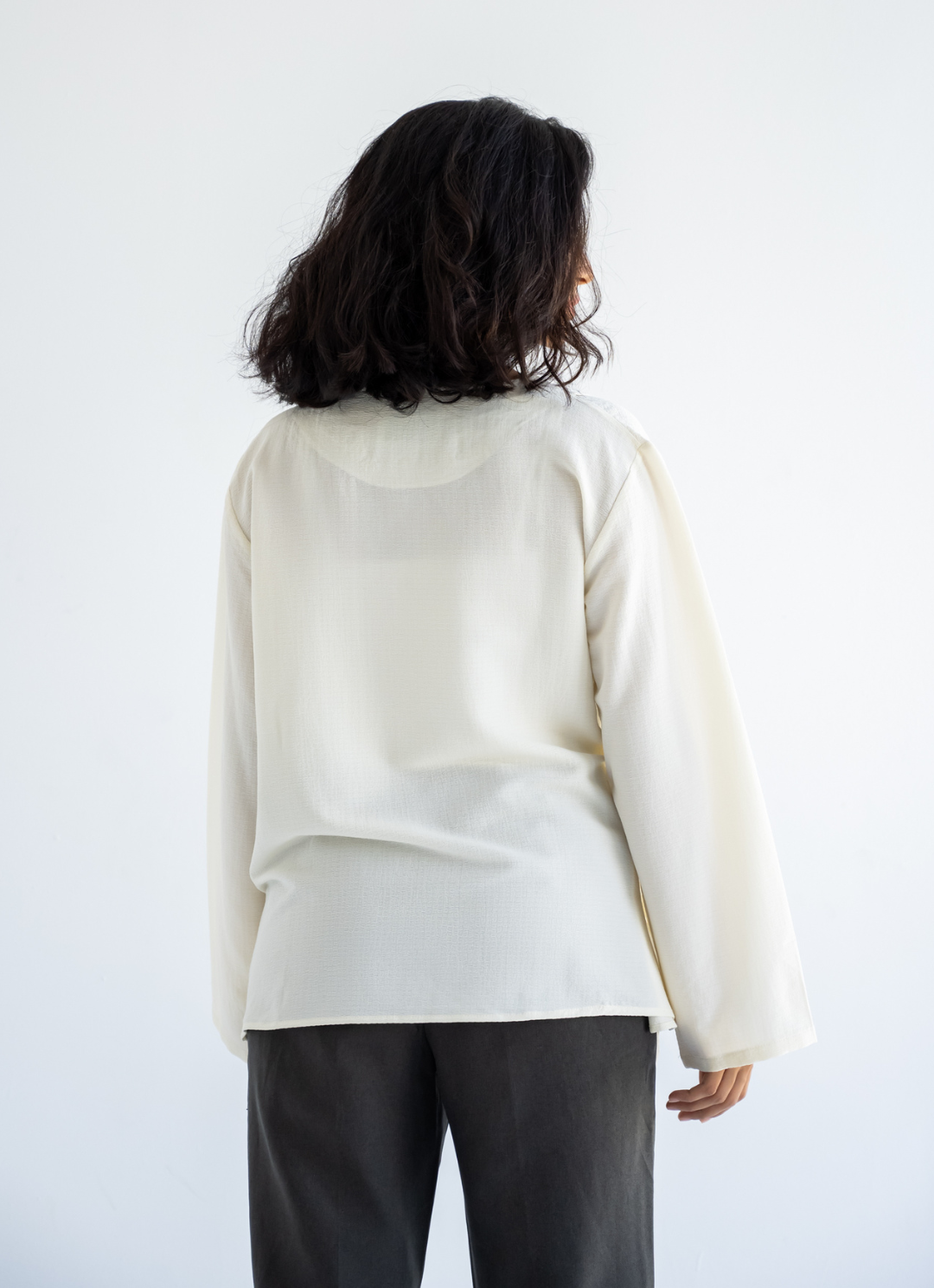 Off White Bow Tie Blouse