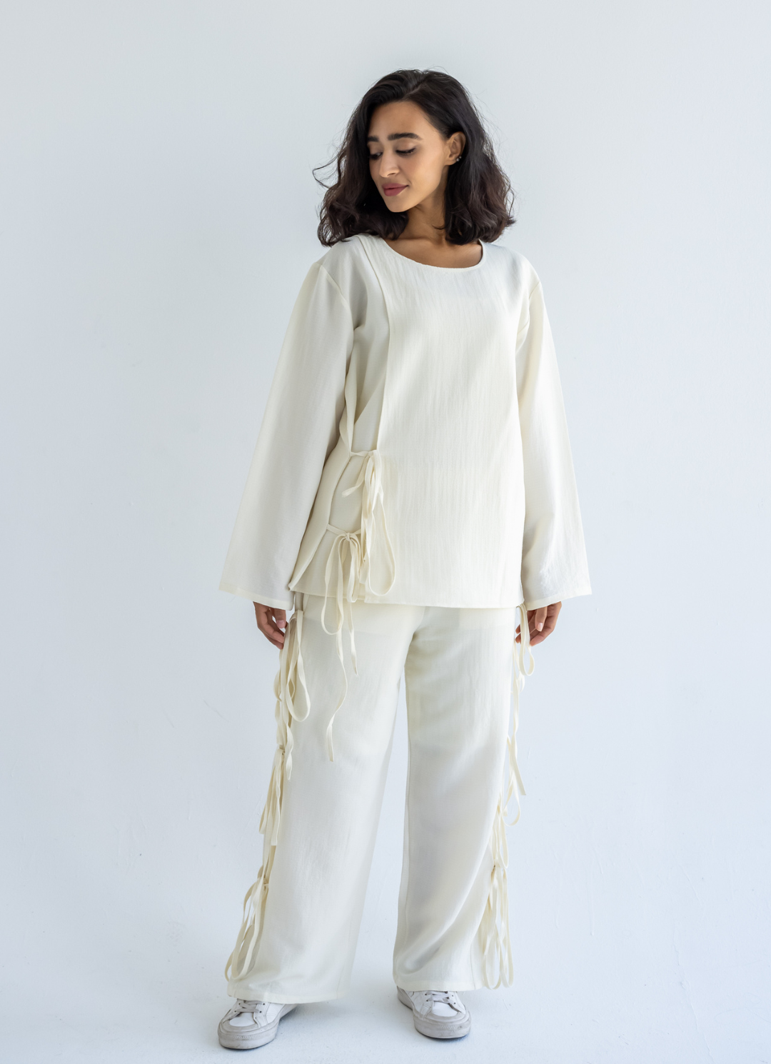 Off White Bow Tie Pants