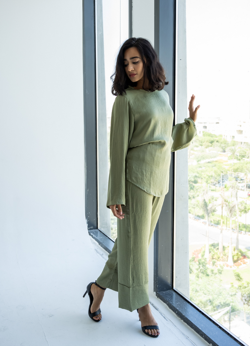 Olive Silk Set