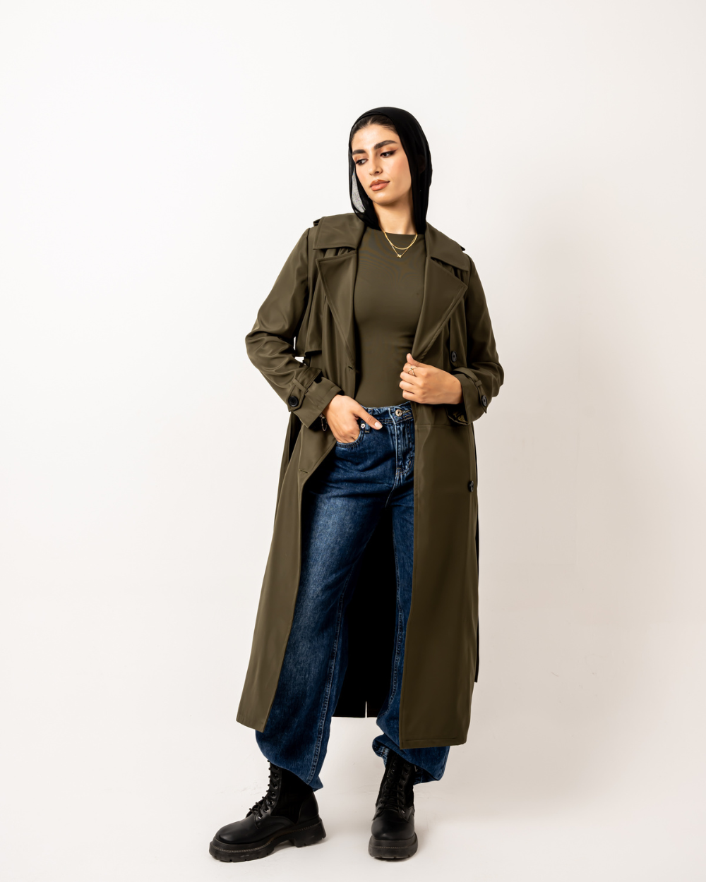 Olive Trench Coat